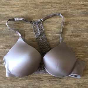 Victorias Secret Taupe Satin Racer back bra- worn twice